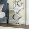 thumbnail image 4 of SHYFOY Mirrored End Table with Crushed Crystals Inlay, Sofa Table Modern Side Table Silver Accent Table for Living Room, 4 of 9
