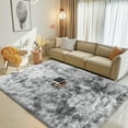 thumbnail image 2 of SARAG 4x6ft Fluffy Area Rug, Plush Fuzzy Carpets for Living Room, Ultra Soft Fluffy Furry Rugs for Bedroom, Indoor Nursery Carpets for Kids Room Home Decor Tie Dye Gray, 2 of 6