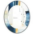 thumbnail image 1 of Designart 'Indigo Panel IV' Miroir Moderne - Miroir Mural Ovale ou Rond - 24x36, 1 of 4