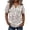 Khaki, variant on Womens Vertical Stripe Heart Printed Henley Top, V Notch Half Button Short Cuffed Sleeve Flowy Casual Blouse, Four Color Options Lightweight Summer Shirt, S-XXL, True To Size