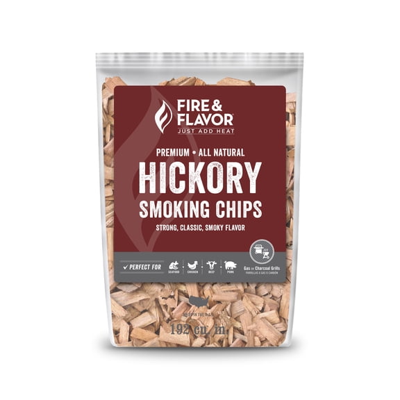 Fire & Flavor Premium All Natural Smoking Wood Chips, 2 Pounds, Hickory