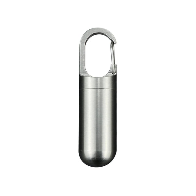 kurtrusly Mini Pill Box Portable Pill Organizer Tablet Container for Camping Travel Silver L 1 Pc