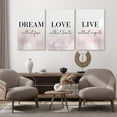 thumbnail image 2 of Dream Love Live Quotes Posters Prints Set of 3 Pink Purple Brushstroke Style,Home Decor Wall Art, Dream Without Fear, Love Without Limits, Live Without Regrets Inspirational Wall Decor 12"X16", 2 of 6