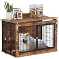thumbnail image 1 of PawHut Meuble Cage pour Chien de 39 Pouces, avec Ouverture Supérieure Rabattable, 2 Portes, pour Chiens L, 1 of 10