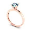 thumbnail image 2 of Solitaire Engagement Ring for Women - 1ct Blue Moissanite in 18K Rose Gold Promise Ring, 2 of 6