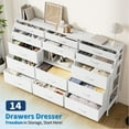 thumbnail image 4 of Dresser for Bedroom with 14 Fabric Drawers, Chest of Drawers, Bedroom Dresser with Metal Frame and Wood Top Open Shelves for Bedroom for Living Room, Bedroom, Closet, 4 of 9