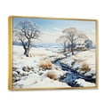 thumbnail image 2 of Designart "winters solitude Snow River wall art" Landscapes Floater Framed Wall Decor, 2 of 7