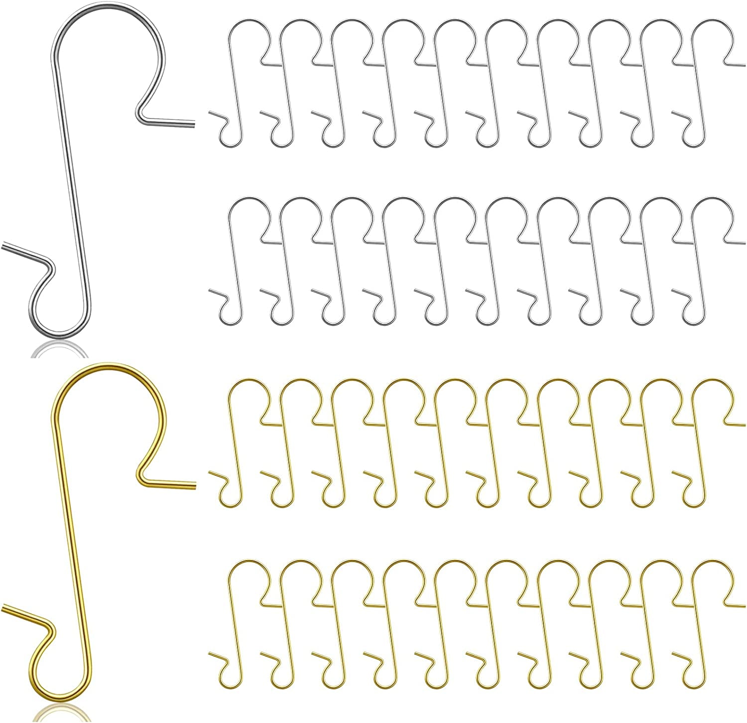 200PCS Christmas Ornament Hooks, Gold and Silver Metal Wire Xmas