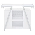 thumbnail image 2 of Leo Armoire de Bar à Vin de 52 Pouces avec Rangement - Étagères - Blanc - Acier Chromé, 2 of 6