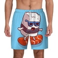 thumbnail image 3 of Uemuo Sushi Salmon Surfing Pattern Mens Swim Trunks Quick Dry Board Shorts with Mesh Lining, Stretch Beach Shorts Quick Dry No-Chafing Board Shorts-3X-Large, 3 of 9