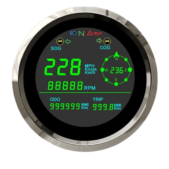 Multi 85mm Gauge GPS Speedometer Odometer+Tachometer LCD Speed Gauge Trip ODO COG Knot KMH MPH Speed Gauge Turn Signal For Boat ,High Precision