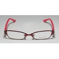thumbnail image 3 of NEW THALIA PALMA WOMENS/LADIES DESIGNER FULL-RIM BURGUNDY / CORAL FABULOUS DESIGNER CONTEMPORARY FRAME DEMO LENSES 48-15-130 FLEXIBLE HINGES EYEGLASSES/EYEWEAR, 3 of 8