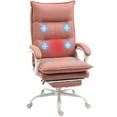 thumbnail image 3 of Vinsetto Microfiber Office Chair with Massage, Heat, Footrest, Pink, 3 of 9
