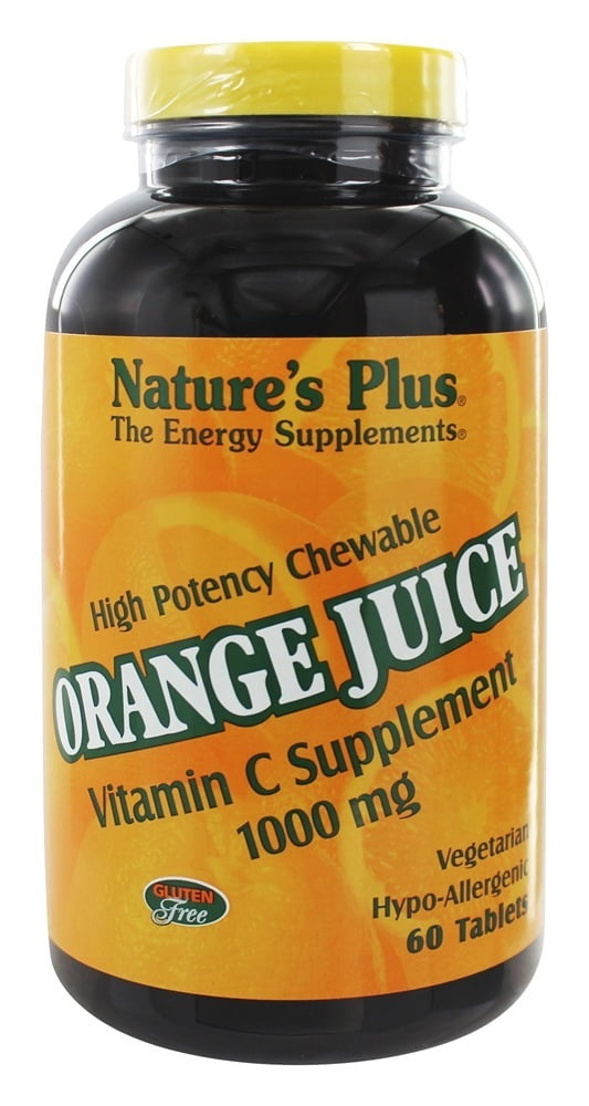 Nature's Plus Orange Juice Chewable Vitamin C 1000 mg. 60 Chewable