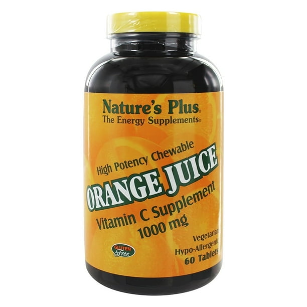 Nature's Plus Orange Juice Chewable Vitamin C 1000 mg. 60 Chewable