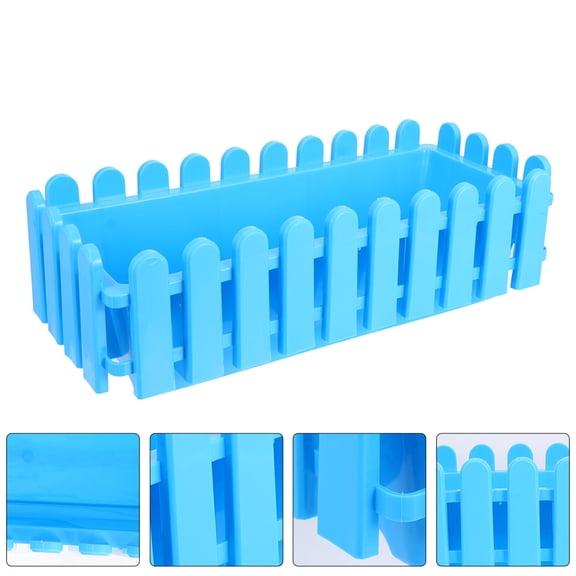 ETEREAUTY Fence Shaped Flowerpot Planter Box, PP Material, 1 Set for Indoor and Outdoor Gardening