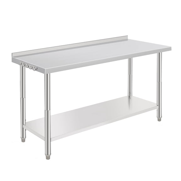 60x24x35 Inch Stainless Steel Workbench with Adjustable Undershelf, Heavy Duty Utility Table for Garage, Workshop, or Lab