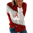 thumbnail image 2 of Mode de Noël Blouse Décontractée à Manches Longues Col Rond Imprimé Patchwork pour Femmes, 2 of 5