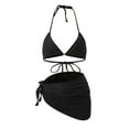 thumbnail image 5 of Women's Bikini Sets Two Piece Swimsuit High Waisted V Neck Twist Front Adjustable Spaghetti Straps Bathing Suit Gibobby(S,Black), 5 of 9