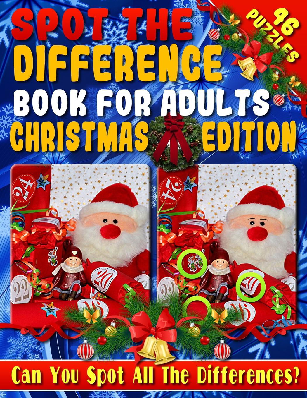Spot the Difference Book for Adults : Christmas Edition - Fun Christmas Picture Puzzles - Can ...
