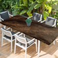 thumbnail image 2 of Brown Wood Table Cloths for 8 Foot Rectangle Tables, Vintage Farmhouse Wooden Planks Patio Waterproof Elastic Fitted Tablecloths, Washable Rectangular Table Cover for Camping, 2 of 8