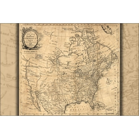 24"x36" Gallery Poster, map of North America united states 1778 p2