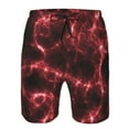 thumbnail image 4 of Kdxio Red Line Pattern Mens Casual Shorts - Drawstring Summer Beach Sports Shorts for Men, 4 of 9