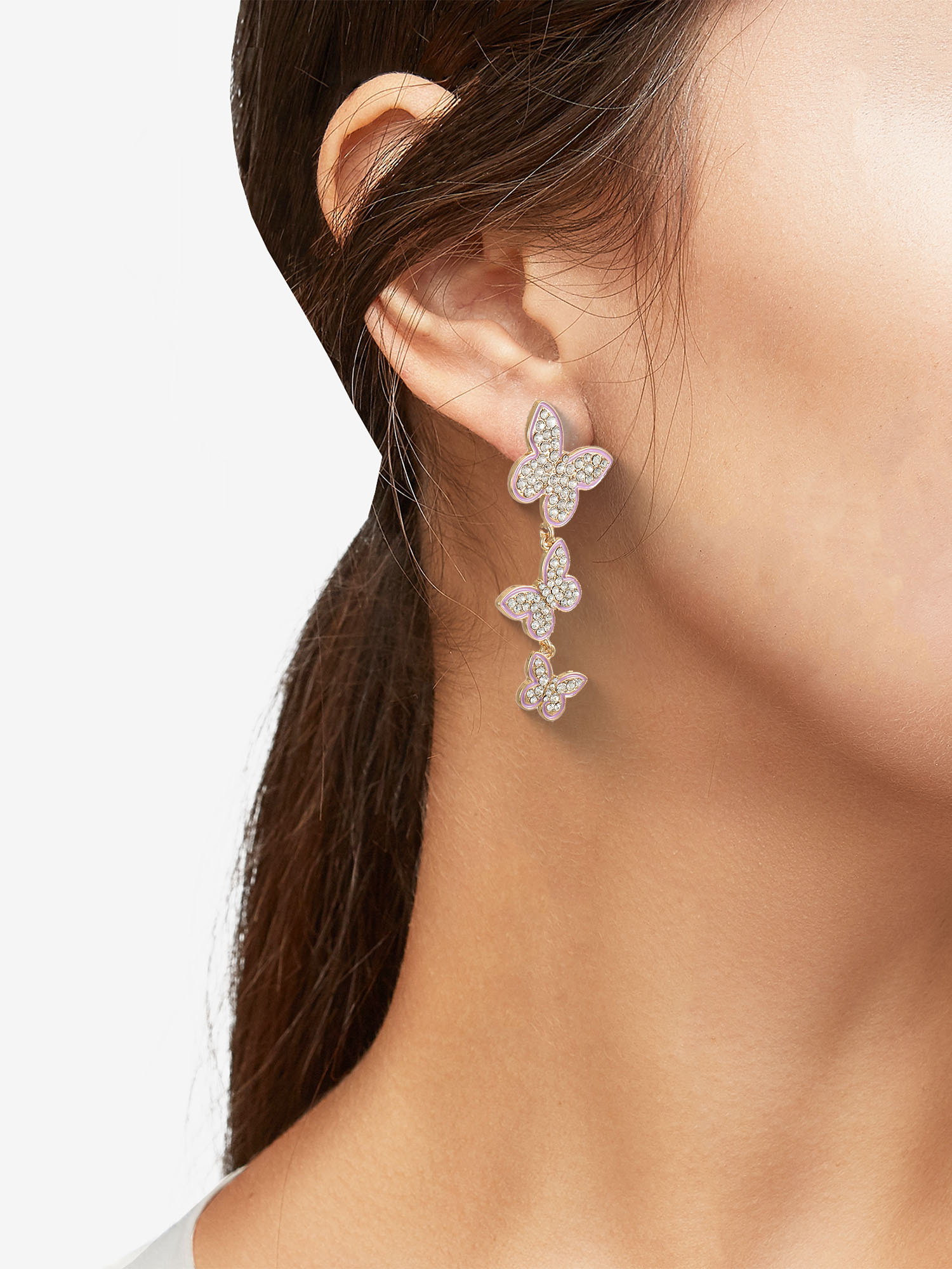 Packed Party Crystal Butterfly Earrings, 1 Pair