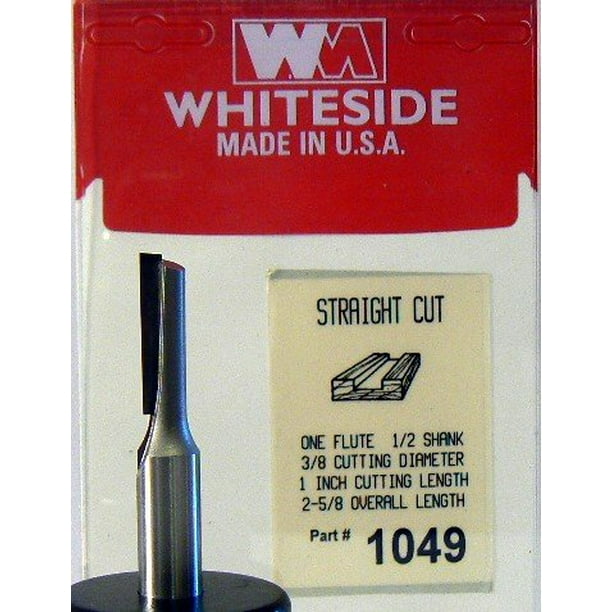 Whiteside Router Bits 1049 Straight Bit 3/8" Cutting Diameter 1 Cutting