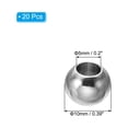 thumbnail image 2 of Uxcell Smooth Round Spacer Beads, 10mm OD  5mm ID Loose Balls Spacers, Silver 20Pcs, 2 of 6