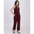 thumbnail image 2 of Moomaya Women's Halter Neck Co-Ord Set | 2-Piece Sleeveless Top & Palazzo Pants | Crinkle Rayon Chic Loungewear With Pockets | Casual Summer Outfit, 2 of 8