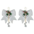 thumbnail image 3 of Billuyoard 2 piezas Feliz Navidad Bowknot Navidad Lentejuelas Guirnalda Adornos Bola de pino brillante Colgantes Corbata Artesanía Regalo Decoración Kits de decoración para fiestas Plata 2 piezas Billuyoard HA009456-03, 3 of 6