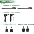 thumbnail image 4 of Kit de suspensión delantera de 8 piezas, extremos de barra de dirección interior y exterior, juntas de bola superiores e inferiores para Ford Explorer 2002-2003, 4 of 6