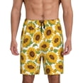 thumbnail image 1 of Balery Sunflowers Pantalones cortos de pijama de punto de algodón para hombre con cinturilla y bolsillos-X-Large, 1 of 6