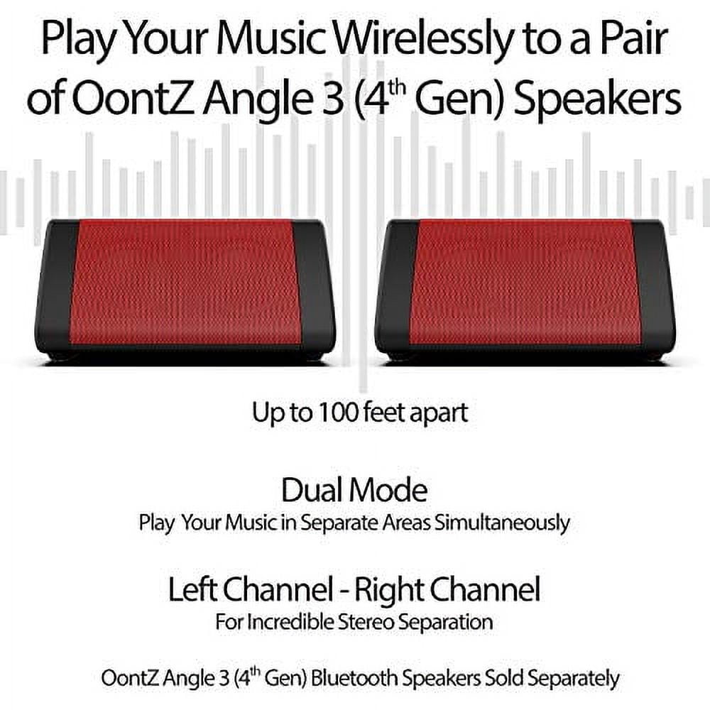 OontZ Angle 3 Bluetooth Speaker, up to 100 ft Wireless Range, Portable Wireless Speaker for iPhone, Android Phones, Louder Volume, Crystal Clear Sound, Rich Bass, Waterproof (Red)