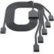 thumbnail image 1 of Cable de extensión ARGB de 1 a 5, cabina divisora ARGB de 1 a 5, adecuado para sincronización ARGB de 3 pines en el ventilador del chasis, utilizado para chasis de computadora, enfriador de CPU y, 1 of 5