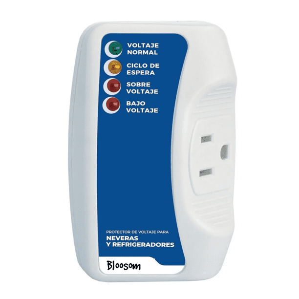 Protector De Voltaje Bloosom Para Refrigerador Nevera Inverter Azul con Blanco
