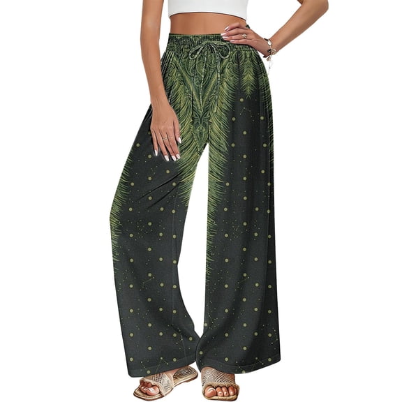 kaondbfi Dress Pants Women Petite High Waisted Wide Leg Summer Beach Vacation Women's Pants Casual Trousers