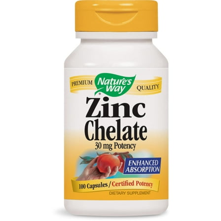 Nature's Way Zinc Chelate Capsules, 100 Ct