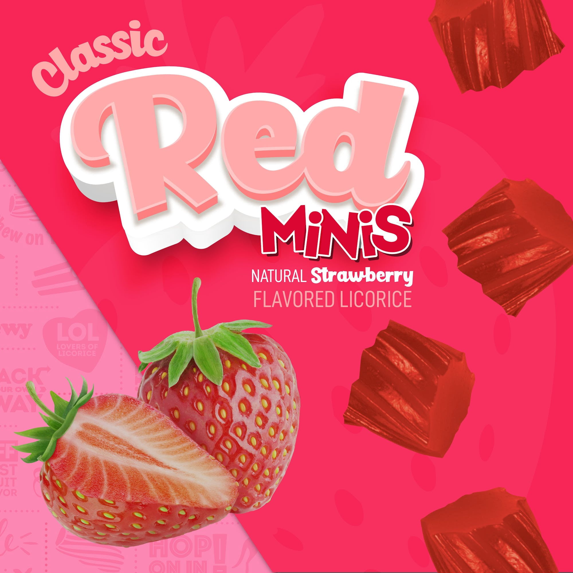 Wiley Wallaby Minis, Classic Red Licorice Candy, 3.5 oz.
