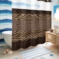 thumbnail image 5 of No Hook Shower Curtain, Leopard Zebra Print Shower Curtains for Bathroom with See Through Top Window, Vintage Animal Skin Striped Brown Waterproof & Washable Bath Curtain Long 72"x78", 5 of 9