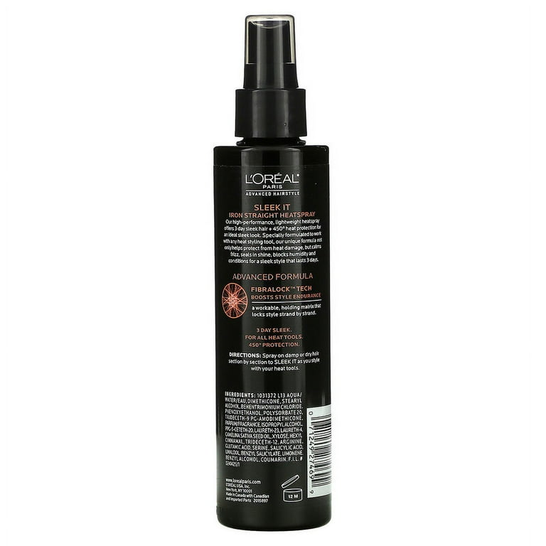 L Oreal Advanced Hairstyle Sleek It Iron Straight Heatspray 5.7 fl oz Pack of 2 Walmart