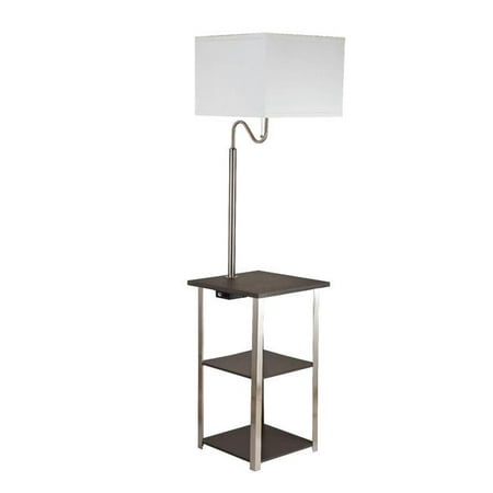 Usb Port Brushed Silver, Floor Lamp Next To Side Table