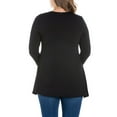thumbnail image 2 of 24/7 Comfort Apparel Women's Plus Size Poised Long Sleeve Swing Tunic Top, 2 of 4
