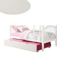 thumbnail image 3 of Benjara Twin Size Wooden Trundle with Caster Wheels and Cut Out Handles, White, 3 of 5