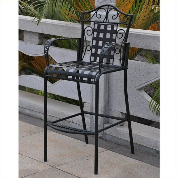 International Caravan Mandalay Set of 2 Patio Bar Stool in Vertigris