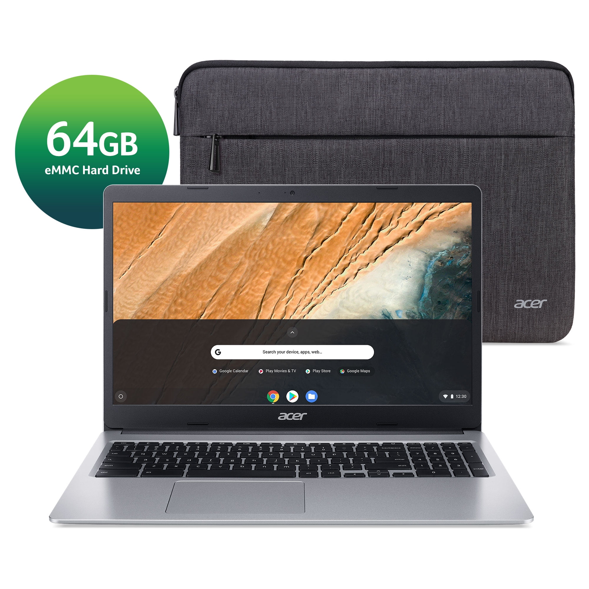 Acer Chromebook 315, 15.6" HD, Intel Celeron N4000, 4GB LPDDR4,Pure Silver, Chrome OS, CB315-3H-C19A