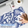 thumbnail image 4 of Long Mouse Pads for Desk,Blue Floral and Leaf Pattern Desk Mats on Top Of Desks, Desk Mouse Pad Extra Large with 3mm Non-Slip Base and Stitched Edge for Gaming,Office,Work,Home 31.5"x11.8", 4 of 6