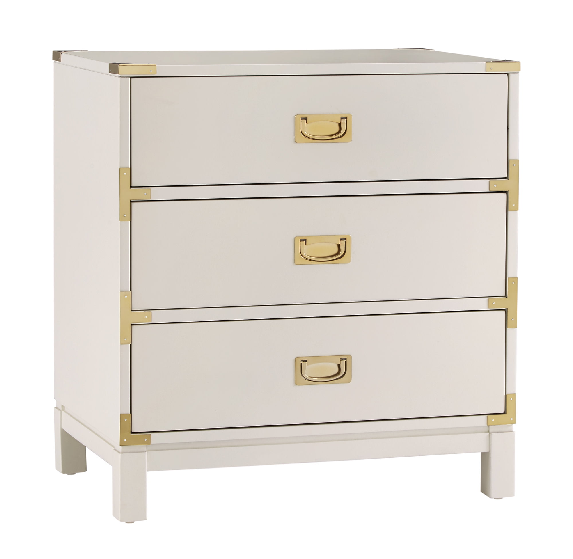 Weston Home Delacour 3-Drawer Gold Accent Nightstand