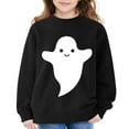 thumbnail image 6 of EnJoCho Playful Print White Hoodie Girls Soft Pullover Halloween Sweatshirt Cute Graphic Casual Streetwear Comfy Tween Lounge Wear, 6 of 7